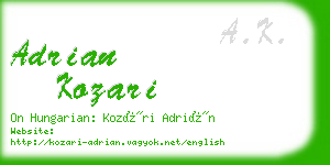 adrian kozari business card